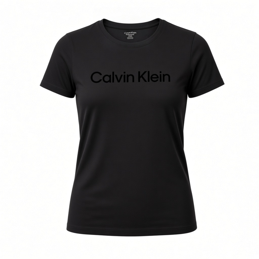 Calvin Klein Performance Logo T-Shirt Size L Black Short Sleeve Crewneck